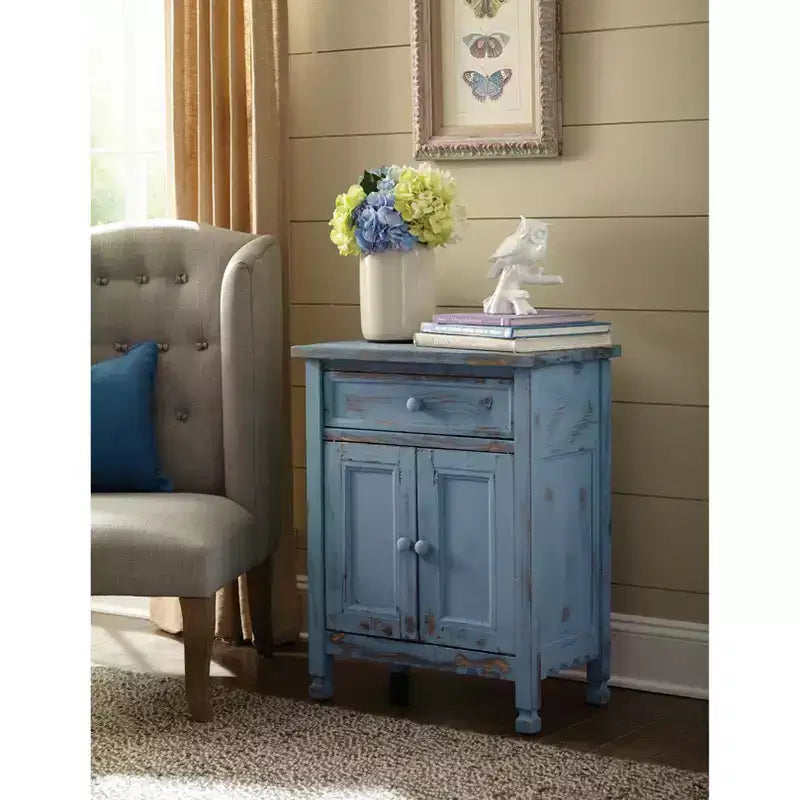 Alaterre Furniture Country Cottage Accent Cabinet, Sideboard Buffet Cabinet with Storage Drawer and Two Doors, Wood Entryway and Living Room Furniture