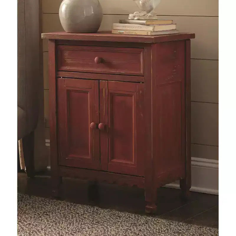 Alaterre Furniture Country Cottage Accent Cabinet, Sideboard Buffet Cabinet with Storage Drawer and Two Doors, Wood Entryway and Living Room Furniture