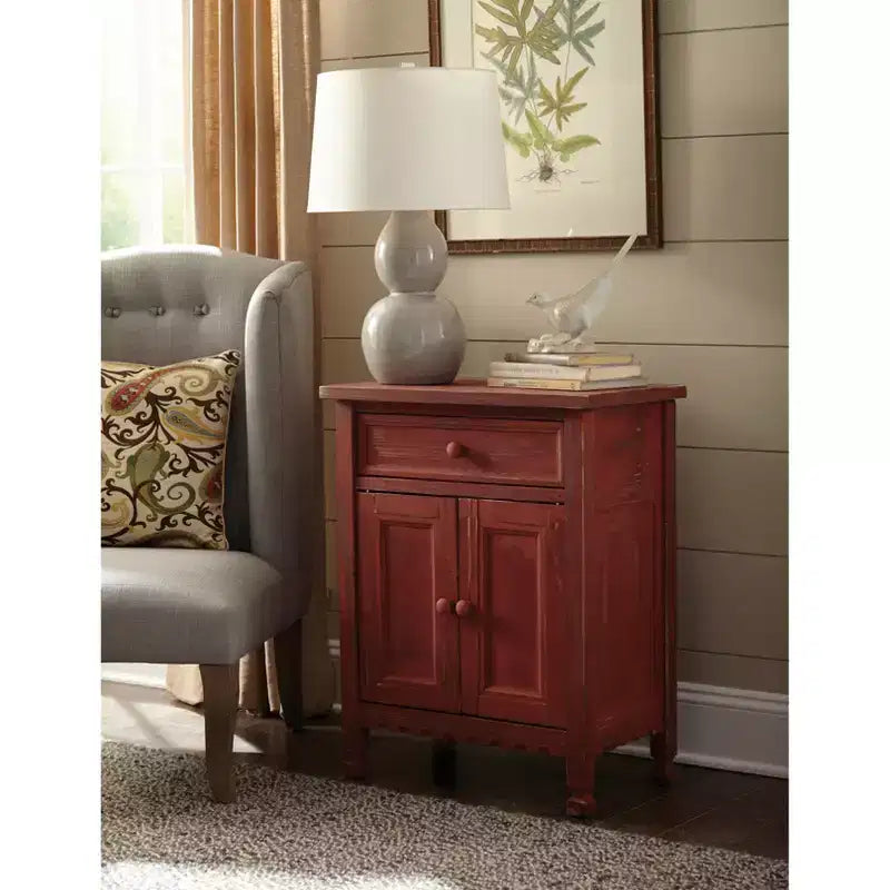 Alaterre Furniture Country Cottage Accent Cabinet, Sideboard Buffet Cabinet with Storage Drawer and Two Doors, Wood Entryway and Living Room Furniture