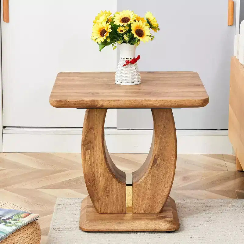 GDFStudio Ronan Rustic Wooden Square Accent Table