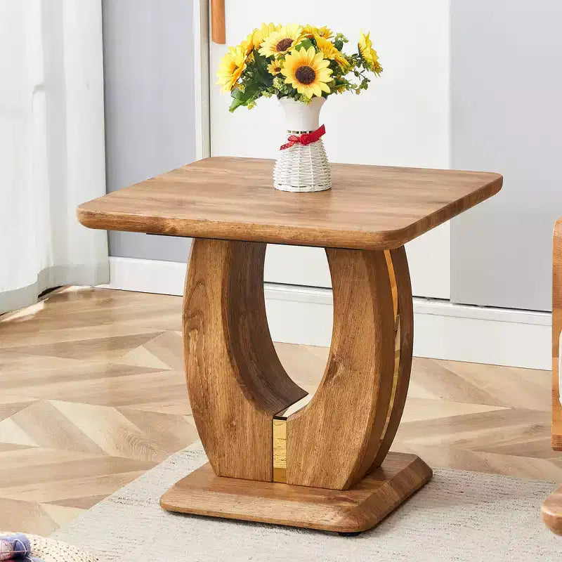 GDFStudio Ronan Rustic Wooden Square Accent Table