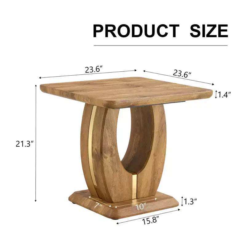 GDFStudio Ronan Rustic Wooden Square Accent Table