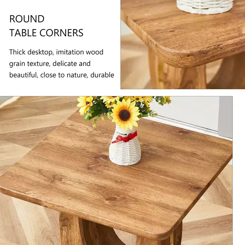 GDFStudio Ronan Rustic Wooden Square Accent Table