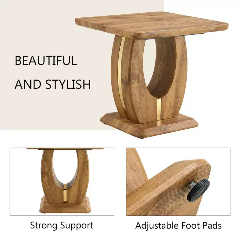 GDFStudio Ronan Rustic Wooden Square Accent Table