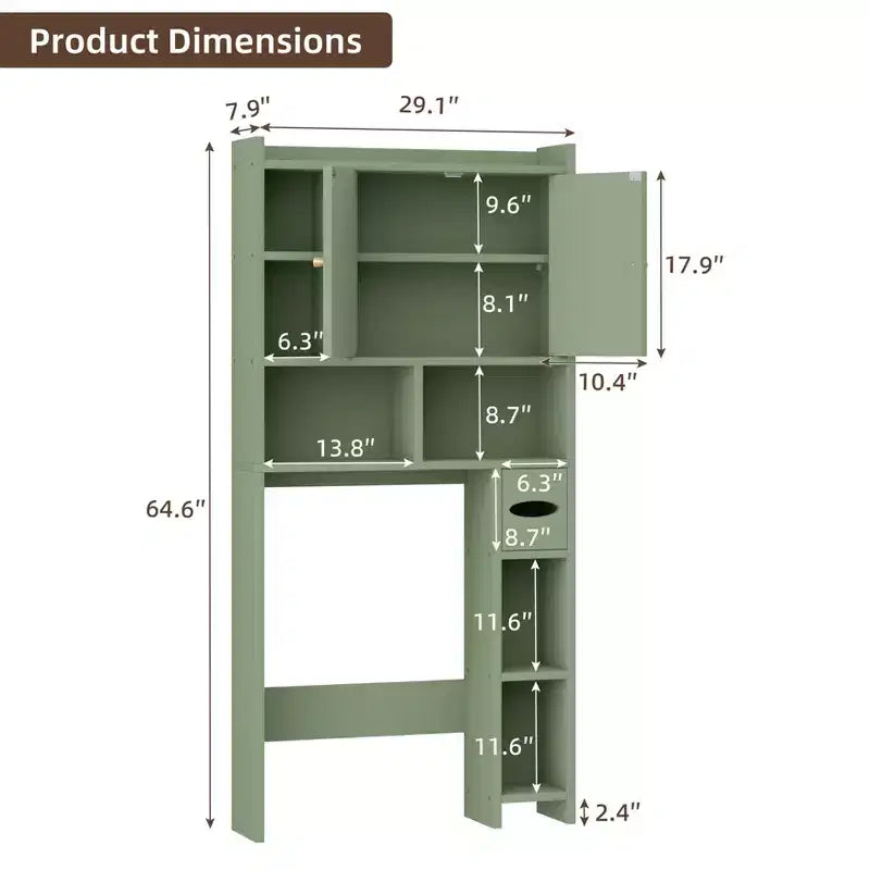 Celebalcony Over The Toilet Storage Cabinet with Barn Doors & Toilet Paper Holder for Bathroom Space Saver, Adjustable Shelf and Anti-Tip Device