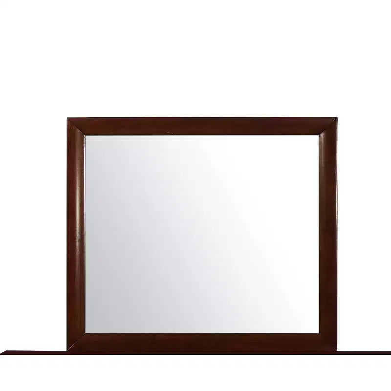 HomeStock Sleek Merlot Mirror with Polished Wood Frame Contemporary Bedroom Mirror for Dressers