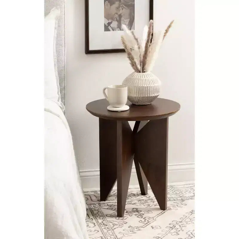 Kate and Laurel Faiza Wood Side Table