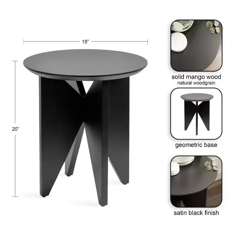 Kate and Laurel Faiza Wood Side Table