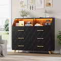 6-Drawer Dresser, Modern Wooden Bedroom Chest of Drawers With Storage Drawers, Farmhouse Style TV Stand for Living Room, Bedroom, Hallway