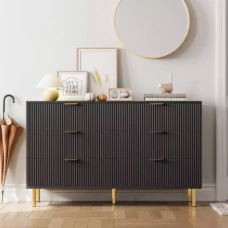 6-Drawer Dresser, Modern Wooden Bedroom Chest of Drawers With Storage Drawers, Farmhouse Style TV Stand for Living Room, Bedroom, Hallway
