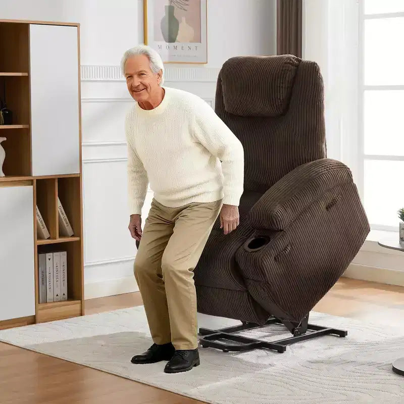 Electric Power Lift Recliner Chair for Elderly with Massage and Heat, Power Lift Reclining Sofa for Living Room, High-Density Rebound Sponge
