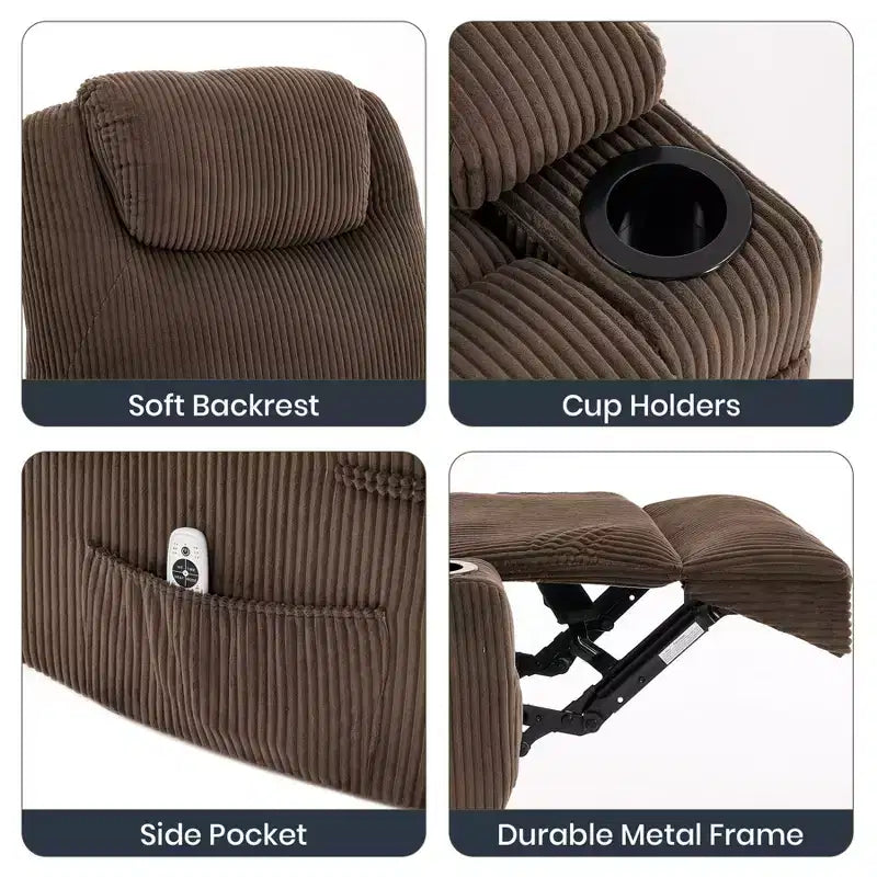 Electric Power Lift Recliner Chair for Elderly with Massage and Heat, Power Lift Reclining Sofa for Living Room, High-Density Rebound Sponge