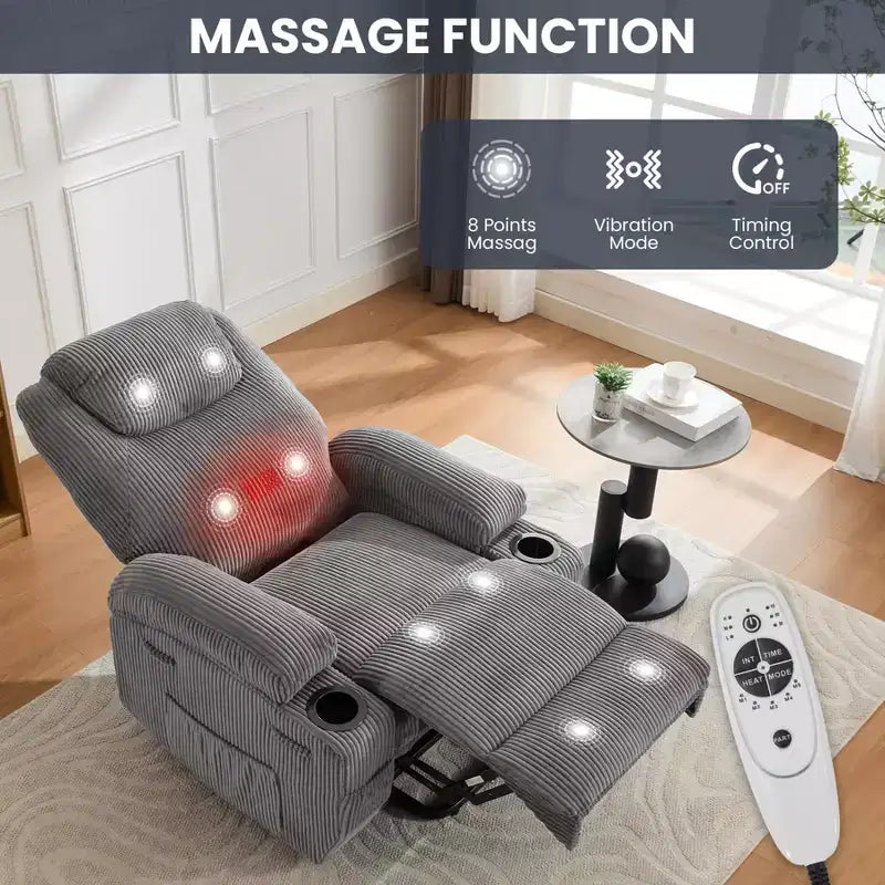 Electric Power Lift Recliner Chair for Elderly with Massage and Heat, Power Lift Reclining Sofa for Living Room, High-Density Rebound Sponge
