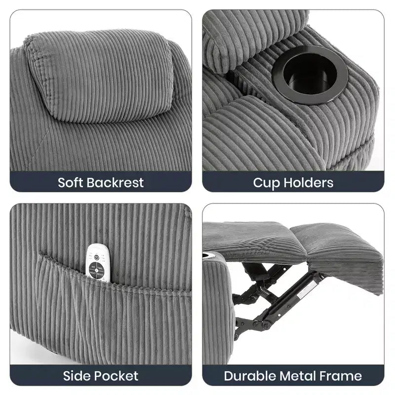 Electric Power Lift Recliner Chair for Elderly with Massage and Heat, Power Lift Reclining Sofa for Living Room, High-Density Rebound Sponge