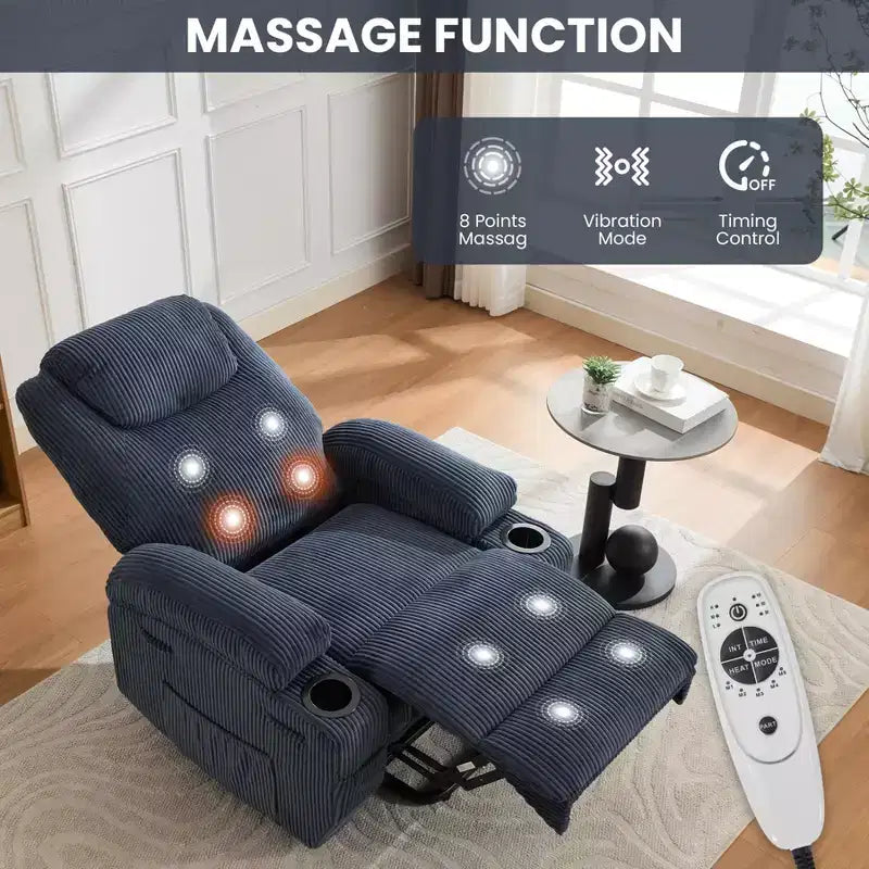Electric Power Lift Recliner Chair for Elderly with Massage and Heat, Power Lift Reclining Sofa for Living Room, High-Density Rebound Sponge