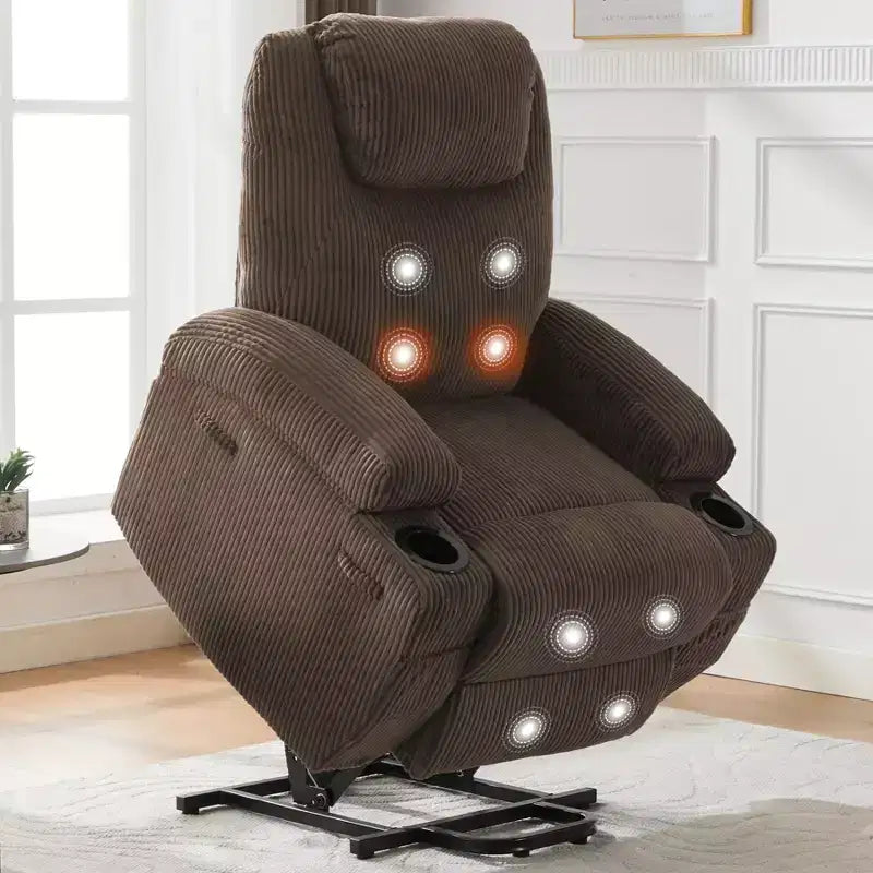 Electric Power Lift Recliner Chair for Elderly with Massage and Heat, Power Lift Reclining Sofa for Living Room, High-Density Rebound Sponge