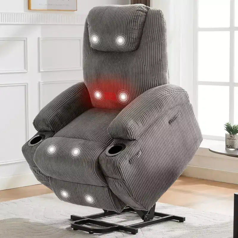 Electric Power Lift Recliner Chair for Elderly with Massage and Heat, Power Lift Reclining Sofa for Living Room, High-Density Rebound Sponge