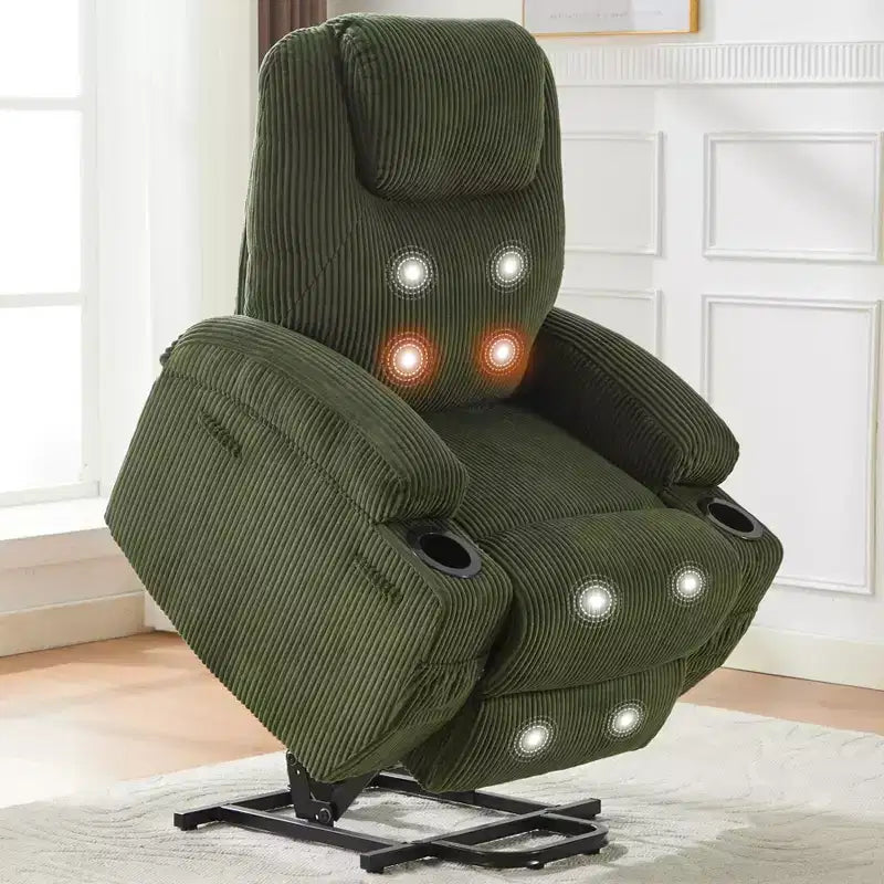 Electric Power Lift Recliner Chair for Elderly with Massage and Heat, Power Lift Reclining Sofa for Living Room, High-Density Rebound Sponge