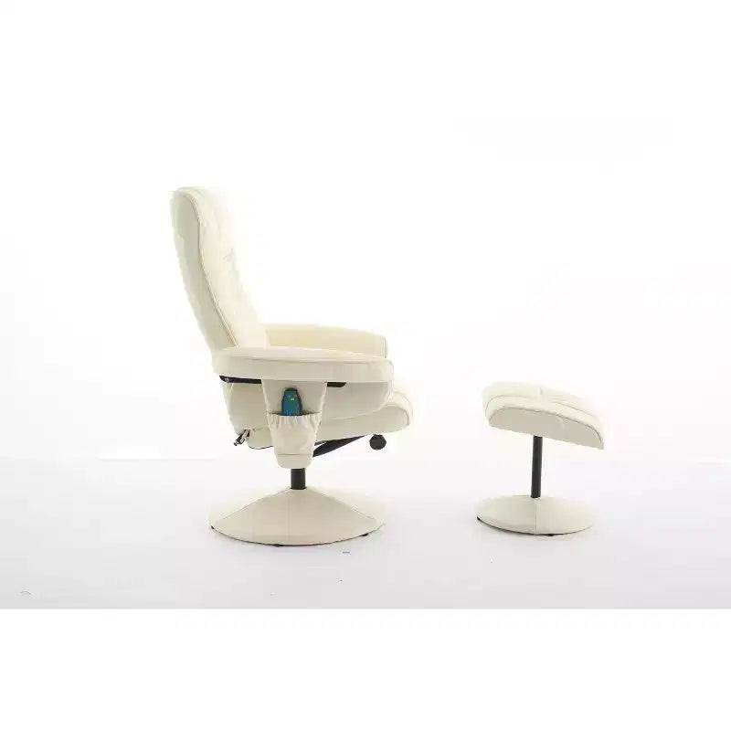 360 Swivel Recliner Massage Lounge Chair Accent Chair with Footstool, 5-Point Vibration, Seat Heating & Adjustable Backrest - ModernLuxe