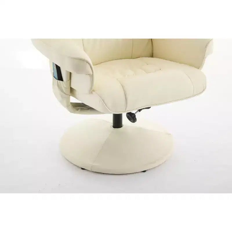 360 Swivel Recliner Massage Lounge Chair Accent Chair with Footstool, 5-Point Vibration, Seat Heating & Adjustable Backrest - ModernLuxe