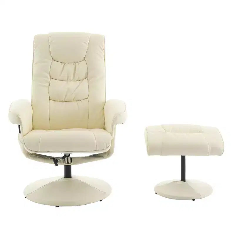 360 Swivel Recliner Massage Lounge Chair Accent Chair with Footstool, 5-Point Vibration, Seat Heating & Adjustable Backrest - ModernLuxe
