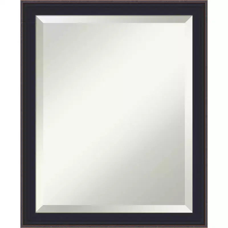 Amanti Art Havana Black Bronze Beveled Framed Bathroom Vanity Wall Mirror