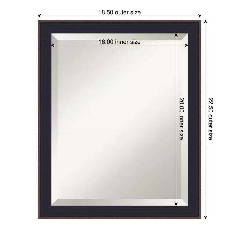 Amanti Art Havana Black Bronze Beveled Framed Bathroom Vanity Wall Mirror