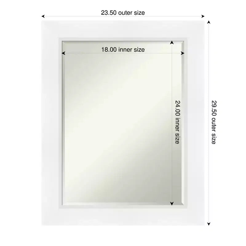 Amanti Art Sloped Half-Inch-Bevel Framed Bathroom Vanity Wall Mirror