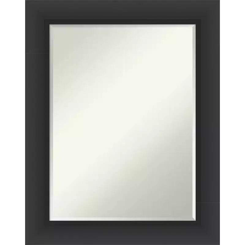 Amanti Art Sloped Half-Inch-Bevel Framed Bathroom Vanity Wall Mirror
