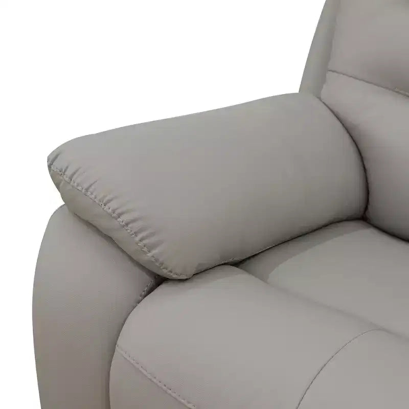 MAYEERTY Power Reclining Loveseat, Electric 2-Seat Breathable Leather Recliner with USB Charging & LED for Living Room, Light Grey