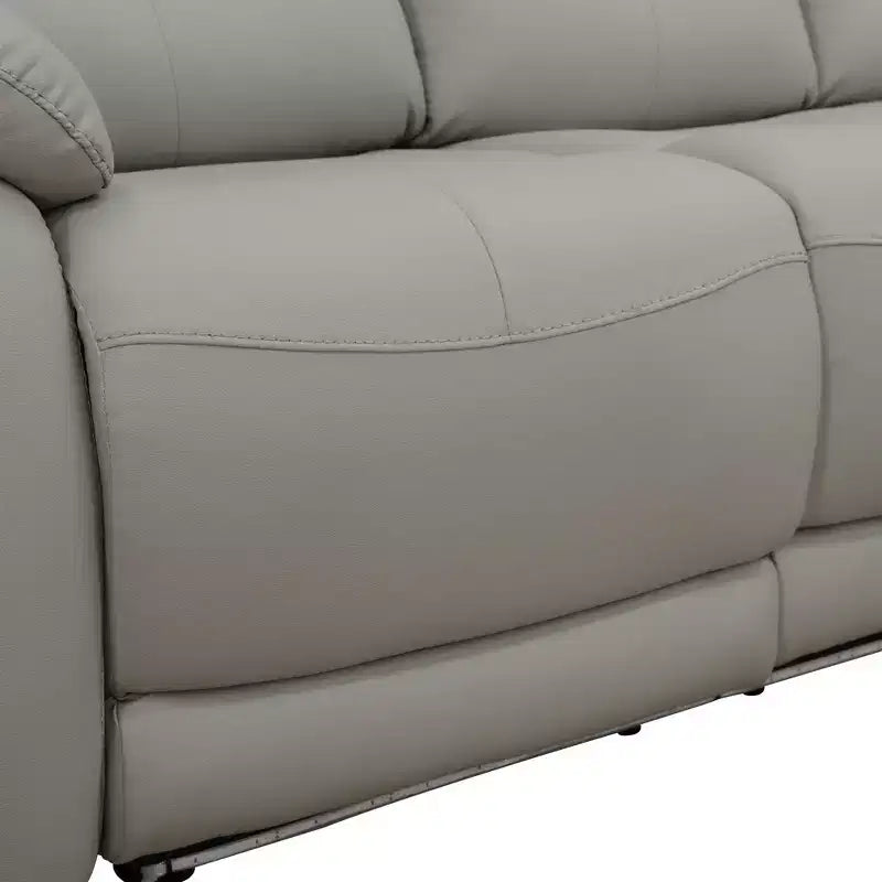MAYEERTY Power Reclining Loveseat, Electric 2-Seat Breathable Leather Recliner with USB Charging & LED for Living Room, Light Grey