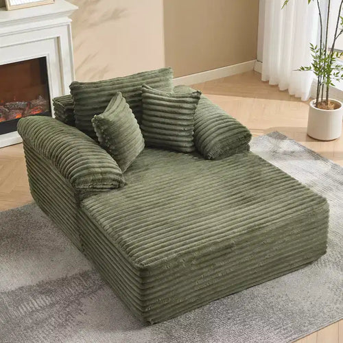 48.8'' Chaise Lounge Chair Indoor, Corduroy Sofa Bed, Oversized Sleeper, No Assembly Needed