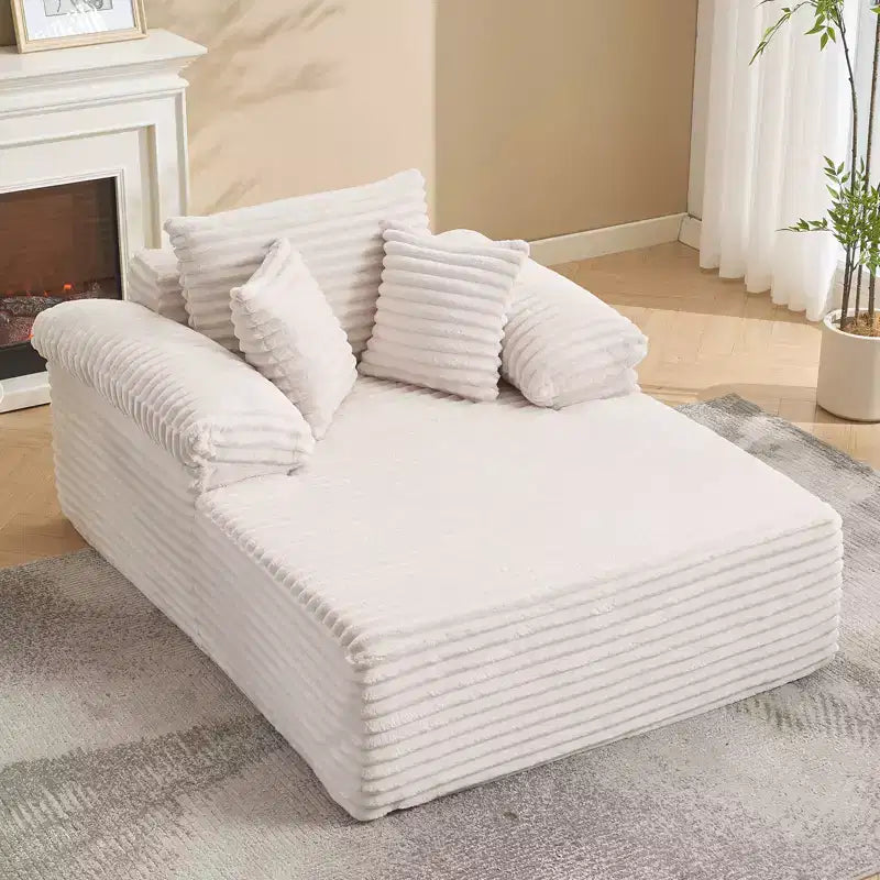 48.8'' Chaise Lounge Chair Indoor, Corduroy Sofa Bed, Oversized Sleeper, No Assembly Needed