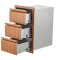 Outdoor Kitchen Triple Drawers 14.7 W x 24.5 H x 18.5 D, Stainless Steel with Side Access Door for BBQ Island, Patio Grill Station