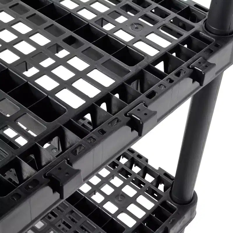 Gracious Living Heavy-Duty Storage Shelves, Ventilated Shelving Rack for Home Organization, 5 Shelves, Black