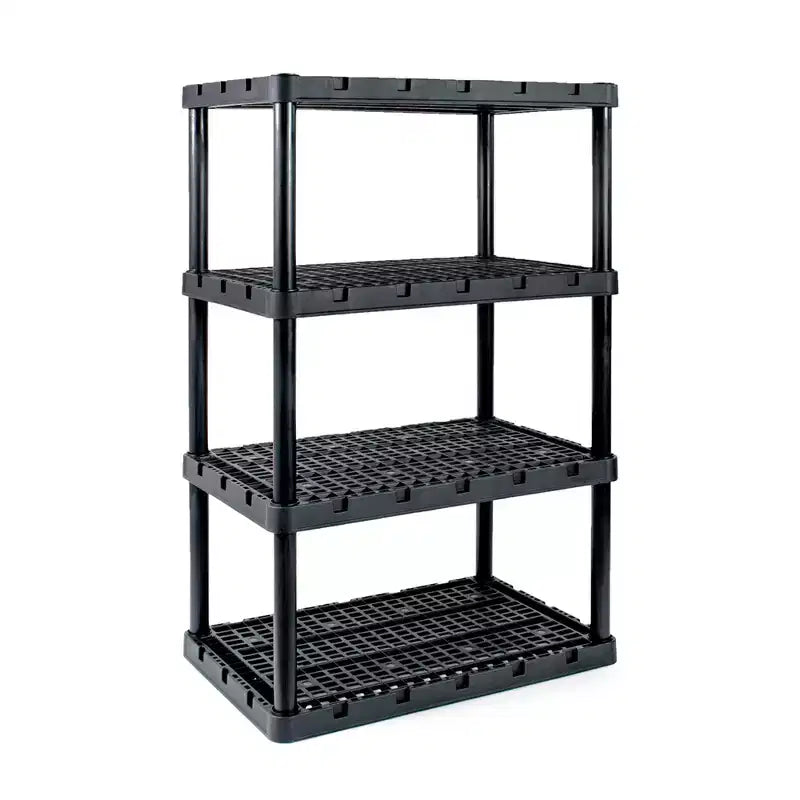 Gracious Living Heavy-Duty Storage Shelves, Ventilated Shelving Rack for Home Organization, 5 Shelves, Black