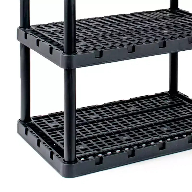 Gracious Living Heavy-Duty Storage Shelves, Ventilated Shelving Rack for Home Organization, 5 Shelves, Black
