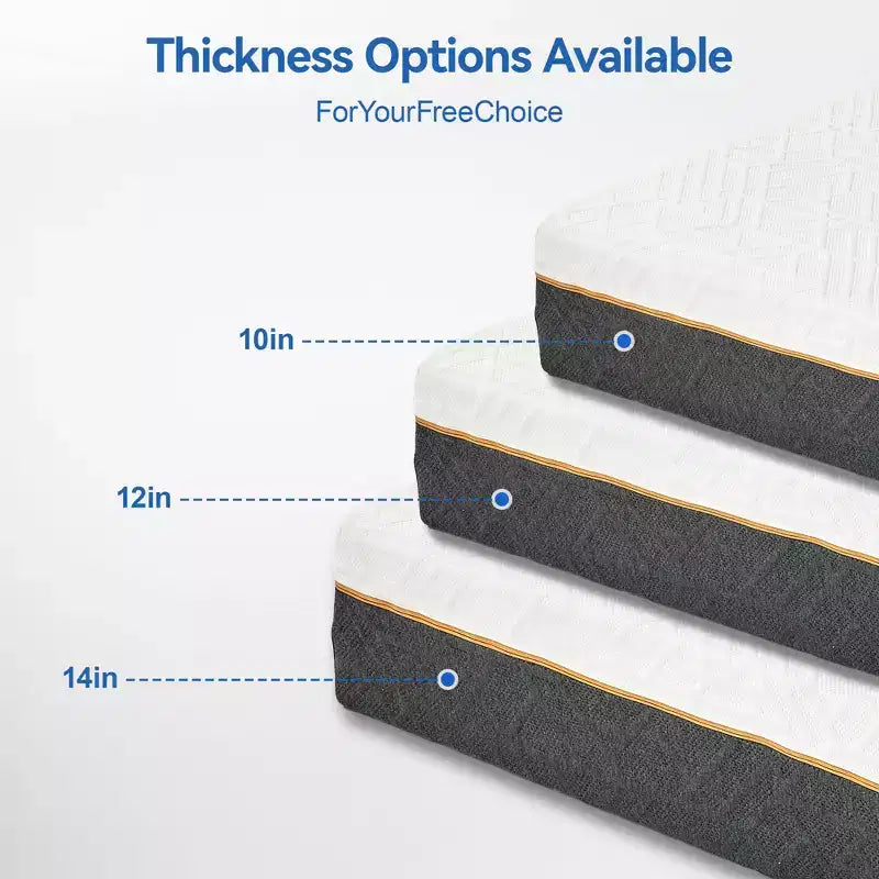 Dyonery Medium - Extra Firm Flippable Mattress Twin XL, 12 Inch Extra Firm Memory Foam Mattress for Back Pain, High Density Bed-Mattress in Box