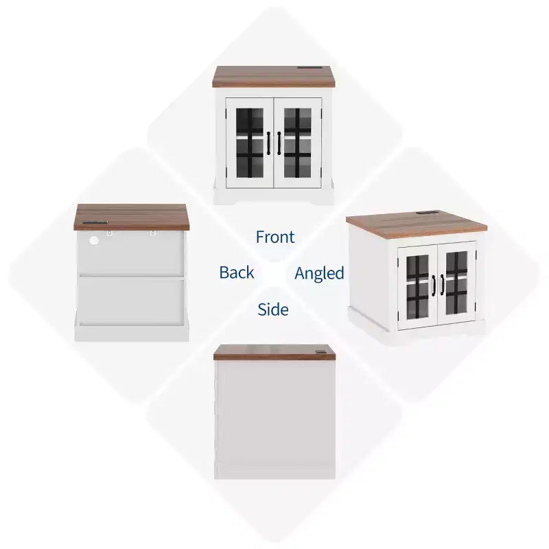 Buffet Cabinet with Storage, Sideboard Buffet with Glass Doors, Built-in Power Outlet, Black Relief Top Plate, for Kitchen, Coffee Bar, Pantry