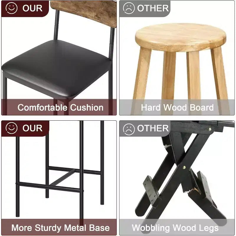 Modern Counter Height Dining Chairs with Cushioned Seat for Home or Restaurant
