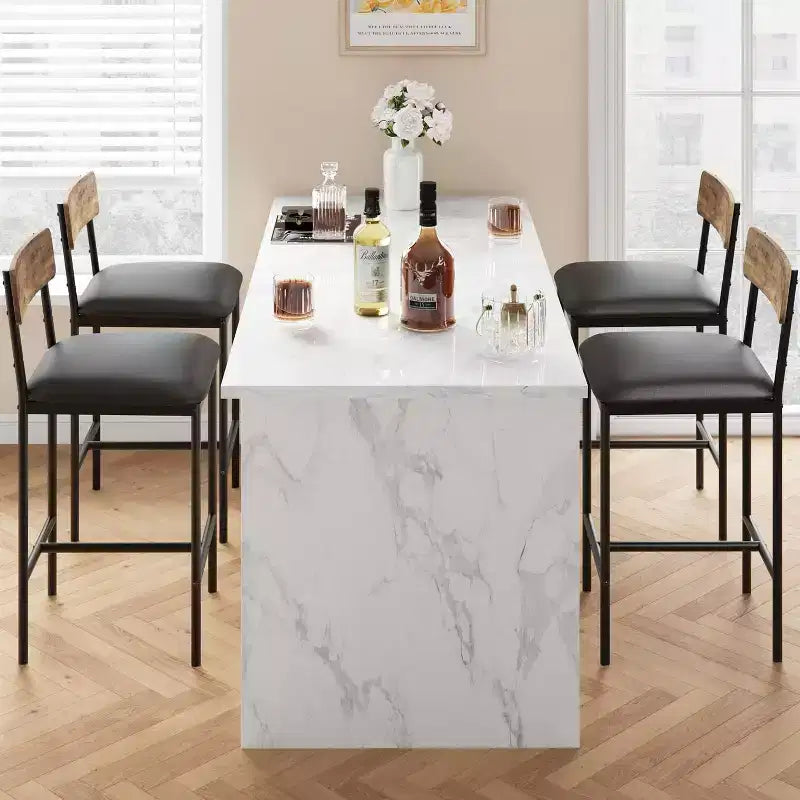 Modern Counter Height Dining Chairs with Cushioned Seat for Home or Restaurant