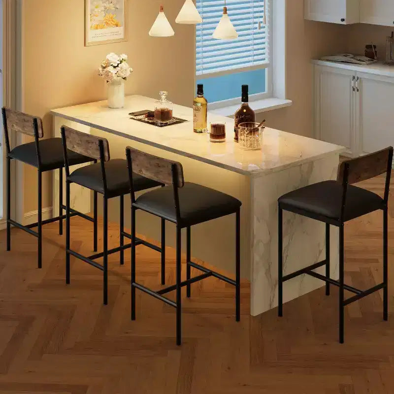 Modern Counter Height Dining Chairs with Cushioned Seat for Home or Restaurant