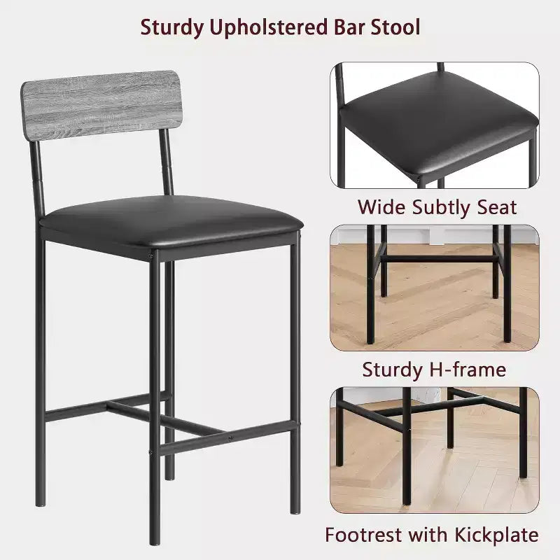 Modern Counter Height Dining Chairs with Cushioned Seat for Home or Restaurant