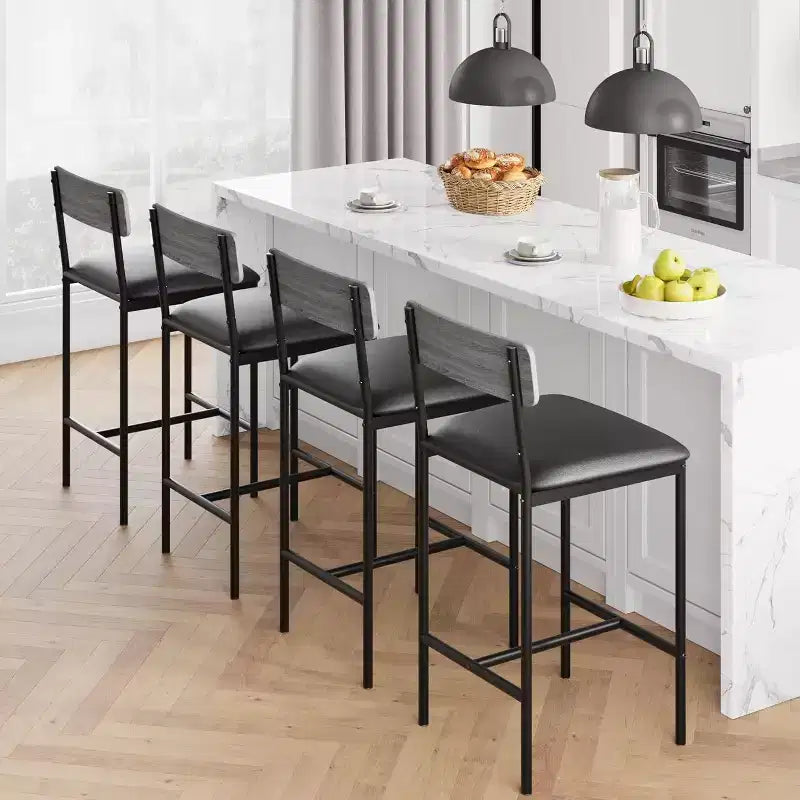 Modern Counter Height Dining Chairs with Cushioned Seat for Home or Restaurant