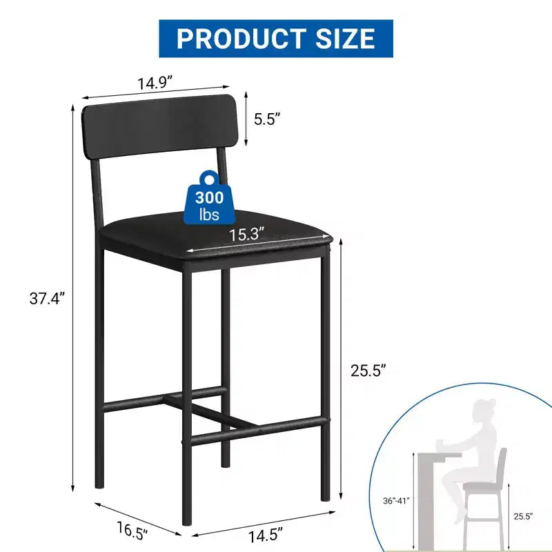 Modern Counter Height Dining Chairs with Cushioned Seat for Home or Restaurant