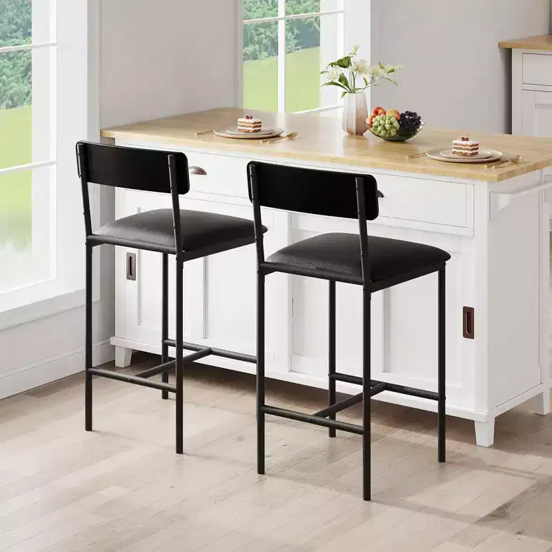 Modern Counter Height Dining Chairs with Cushioned Seat for Home or Restaurant