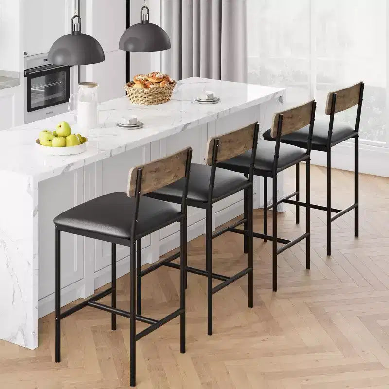 Modern Counter Height Dining Chairs with Cushioned Seat for Home or Restaurant