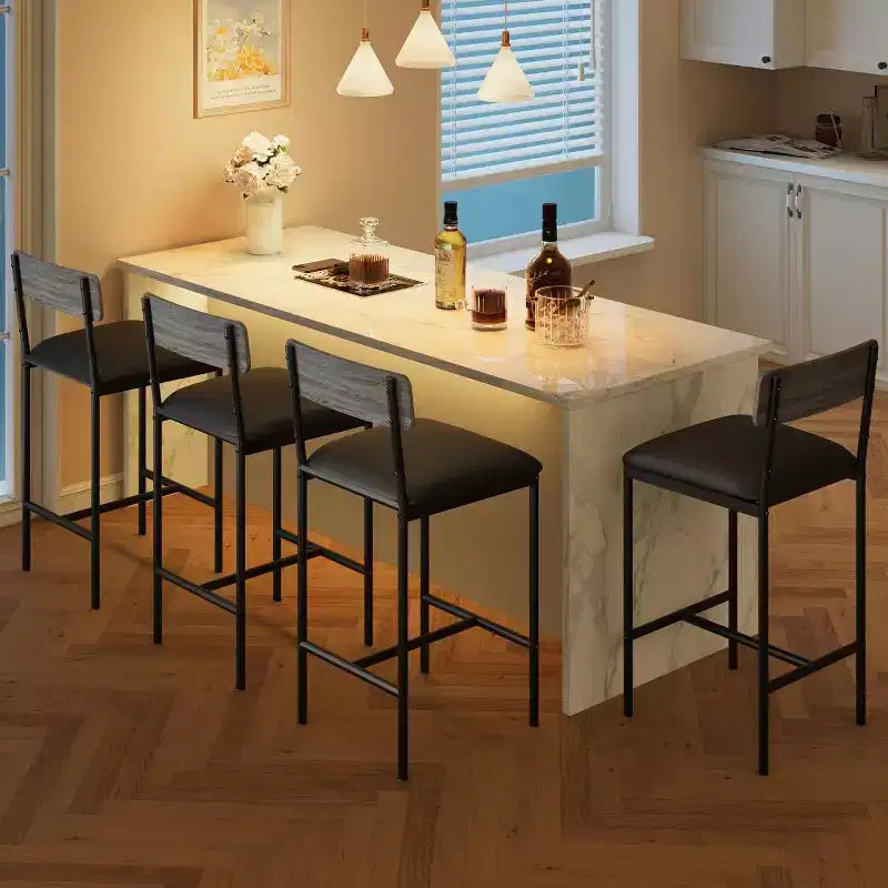 Modern Counter Height Dining Chairs with Cushioned Seat for Home or Restaurant