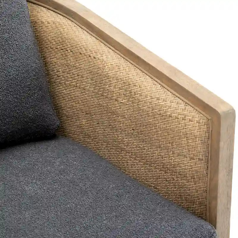 Carbon Black 30.12 Upholstered 360 Swivel Barrel Chair with Sturdy Hardwood Frame