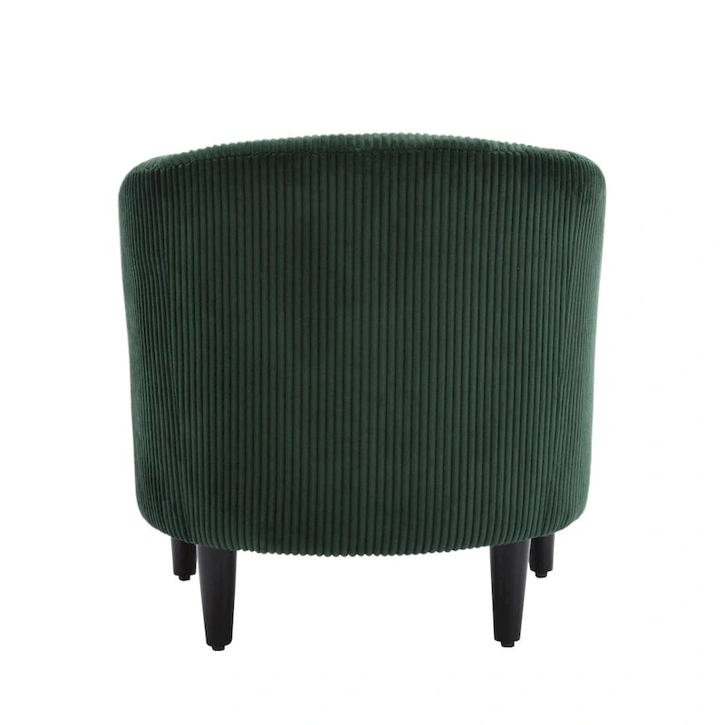 Emerald 24.8 Upholstered Barrel Chair with Wood Legs and Pillows